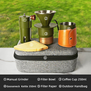 Ensemble de cafetière manuelle portable pour le voyage, accessoires de camping en plein air, imperméable, ensemble cadeau pour les amateurs de café - Product Image 4