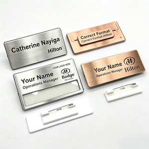 Customized Hotel Name <b>Badge</b> <b>Pin</b> Blank Metal Resin Logo Custom Stainless Steel Laser Name Tag, Rectangular Staff Name Tag - Product Image 4