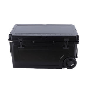 Glacière isotherme moderne à roulettes en plastique noir <span class=keywords><strong>de</strong></span> haute qualité, rotomoulée, personnalisée, 55QT, pour le stockage des aliments, la pêche en plein air - Product Image 5