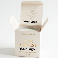 Boîte cadeau de luxe pliable personnalisée avec logo double face, estampage à chaud en or, gaufrage, matériaux recyclés pour l'emballage de bougies parfumées