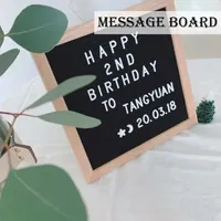 Tableau en feutre encadré en bois avec support, panneau de jalons pour bébé pour chambre d'enfant, mariage, fête, café, tableau de messages modifiable