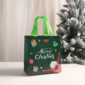 Sacs fourre-tout personnalisés en non-tissé pour cadeaux de Noël, sacs cadeaux pour bonbons de fête, sacs de courses pliables réutilisables en non-tissé - Product Image 2