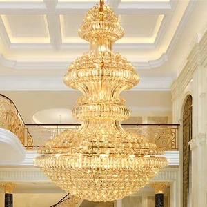 Nuevo diseño de iluminación de lujo para interiores, Villa, Hotel, sala de estar, candelabro de cristal Led Dorado europeo - Product Image 4