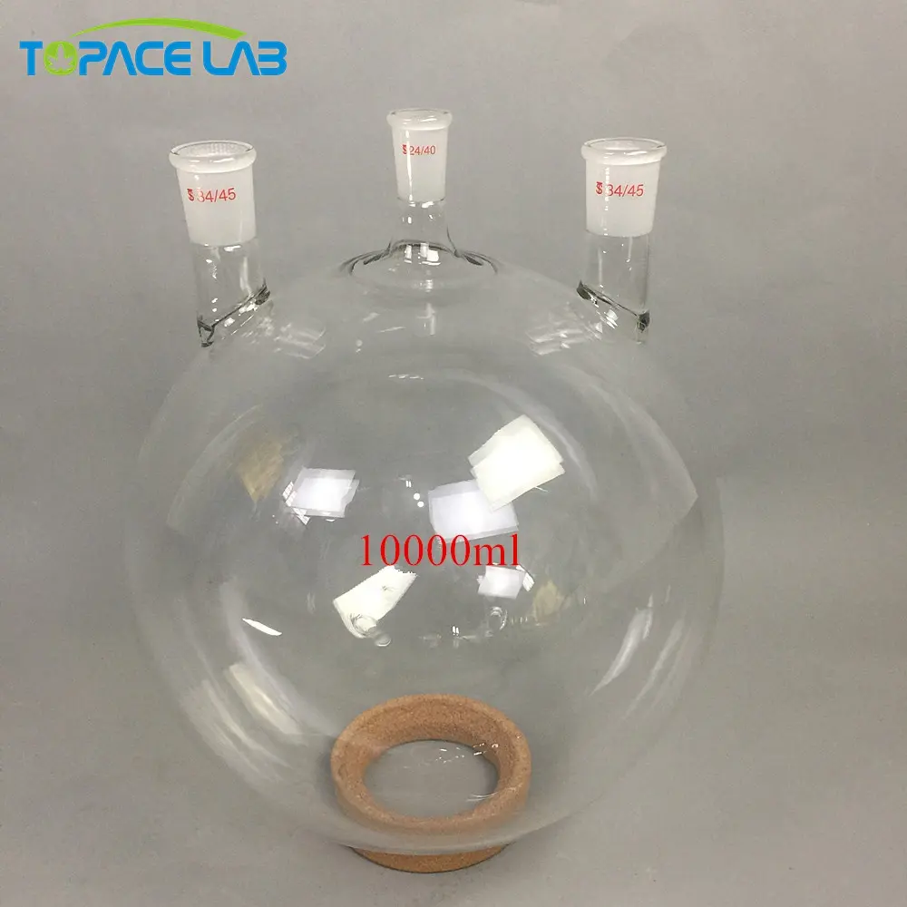 Topacelab 10L Unidad de vidrio de destilación de camino corto Matraz de ebullición de alta calidad 10000L Material de PC OEM personalizable