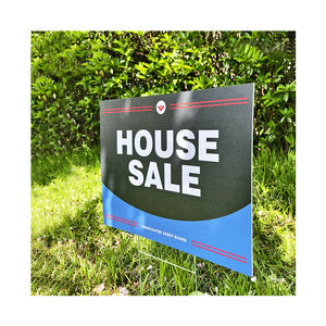 卸売カスタム広告防水リサイクル可能なデジタル印刷ハニカムボードプラスチックヤードサインHステークス付き - Product Image 4