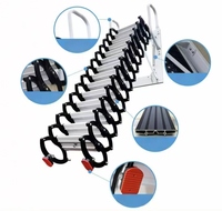 Escalier de grenier moderne pliable, échelle télescopique, échelle de loft, 2 marches, capacité de charge 300 kg, hauteur extensible 10 pieds