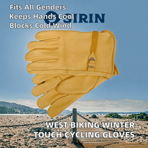 Gants de vélo de montagne en cuir PU imperméables, respirants, à doigts entiers, pour adultes, hiver - Product Image 2