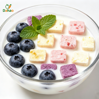 Groothandel Fruitgevulde Vaste Yoghurt Aardbei Blauwe Bes Gele Perzik Yoghurt Brokjes Blokjes Gedroogde Vriesgedroogde Yoghurtblokjes