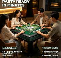 Table de mahjong automatique pliable avec fonction repas pour usage domestique, 4 joueurs, construction durable en métal et plastique