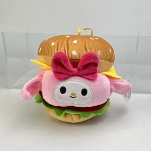 8 pouces Hambarger en forme de Kuromi mélodie poupées enfants cadeaux mignon petit personnage de dessin animé jouets en peluche en gros