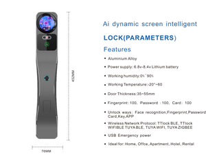 SINON Wholesale AI <b>Smart</b> <b>Lock</b> with Camera Video Intercom 3D Face ID Biometric Fingerprint Digital Door <b>Lock</b> for Home <b>Security</b> - Product Image 2