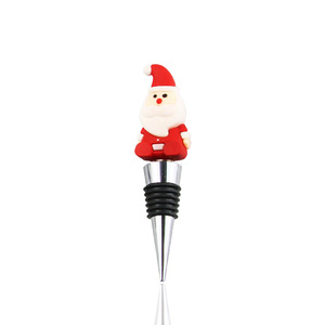 Christmas Santa Claus Wine Bottle Stopper Silicone Red Green Yellow Orange Pink Rose Red Simple Style - Product Image 5