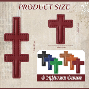 Marcapáginas de cuero PU <span class=keywords><strong>con</strong></span> Cruz religiosa reutilizable magnética <span class=keywords><strong>con</strong></span> colores personalizables Clip de doble cara para páginas de libros - Product Image 3