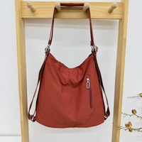 Tas Ransel Kasual Wanita Bahan Kain Cuci Personalisasi, Selempang Tunggal/Ganda, Tahan Air, Fitur Promosi, Warna Trendi, Bahan Nilon