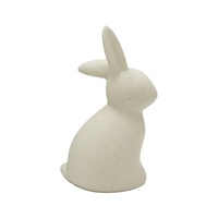 Lot de figurines de lapins de Pâques en céramique, finition mate et mouchetée, statues de lapins, décorations artisanales de printemps pour la maison, OEM ODM