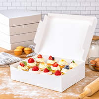 Boîte à pâtisserie pliable en carton blanc de qualité supérieure, boîte en papier blanc de qualité alimentaire pour la boulangerie, les desserts et la livraison à emporter