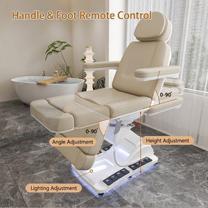 Fauteuil de podologie électrique à 4 moteurs, rotatif, pour examen de pédicure, traitement médical et esthétique, avec commande au pied et éclairage LED - Product Image 3