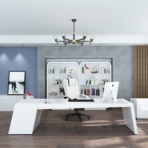 โต๊ะทำ<span class=keywords><strong>งาน</strong></span>ไม้เรียบง่ายสำหรับผู้บริหาร ซีอีโอ หรือหัวหน้า พร้อมผิวเคลือบเงา - Product Image 4