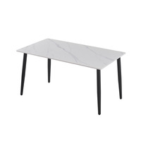 Table de restaurant moderne de haute qualité avec plateau effet marbre et pieds robustes, design personnalisé