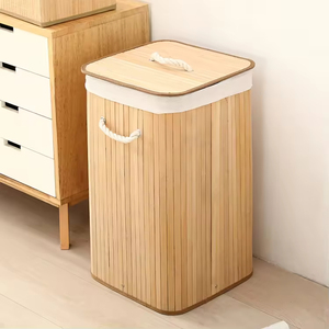 <span class=keywords><strong>Panier</strong></span> à linge en bambou avec logo personnalisé, trieur de linge domestique, pliable, durable, organisateur pour le rangement des vêtements - Product Image 6