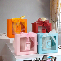 Boîte cadeau IMEE élégante, biodégradable, personnalisable, en carton verni, pliable, rectangulaire/carrée, 8x8 pouces, fermeture magnétique, ruban