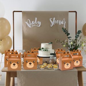 Boîtes à friandises Ours, fournitures de fête, boîtes cadeaux pour baby shower sur <span class=keywords><strong>le</strong></span> thème de l'ours, décorations d'anniversaire sur <span class=keywords><strong>le</strong></span> thème marron - Product Image 5