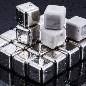 Cubo de hielo de enfriamiento cuadrado de acero inoxidable 18/10 de lujo, accesorio de barra antiadherente Popular, seguro para alimentos para cócteles y servir vino - Product Image 4