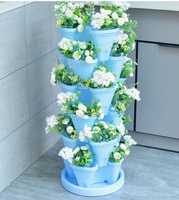 Jardinière verticale à fraises empilable, pot de fleurs en plastique multicouche, tour hydroponique, jardinière décorative pour la maison