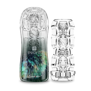 Masturbador Masculino Transparente de Cristal LoveAider, Estimulación Manual de Goma Suave, Uso Masculino Adulto - Product Image 3