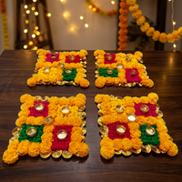 Fleurs de souci décoratives Swastik, décoration traditionnelle indienne pour Diwali, Pooja, entrée de temple domestique et célébrations