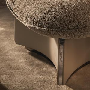 Poltrona Singola in Tessuto Minimalista Italiano, Sedia Relax di Lusso Leggero Bianca per <span class=keywords><strong>Soggiorno</strong></span>, Arredamento <span class=keywords><strong>Moderno</strong></span> per Villa - Product Image 3
