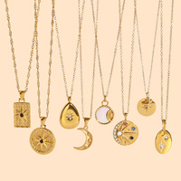 Collier pendentif étoile octogonale en zircon en acier inoxydable de style européen - Bijou pendentif haut de gamme et tendance