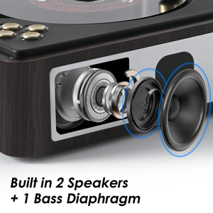 Reproductor de CD Retro Personalizado de Fábrica con Altavoces Estéreo Integrados, Transmisor y Receptor de Audio Inalámbrico para el Hogar - Product Image 5