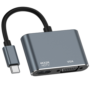 Vendita calda Grey 4K HDTV VGA <span class=keywords><strong>USB</strong></span> C adattatore <span class=keywords><strong>USB</strong></span> Docking Station <span class=keywords><strong>2</strong></span> in 1 per computer portatile Tablet telefono dispositivi mobili - Product Image 1