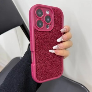 เคสโทรศัพท์น่ารักสไตล์เกาหลี ขนปุย สำหรับ iPhone 11 12 13 14 15 16 17 Pro <span class=keywords><strong>Max</strong></span> Air  แบบกำมะหยี่สีพื้น  ฝาหลังนุ่ม - Product Image 3
