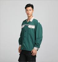 Veste de travail réfléchissante en gros avec logo personnalisé |   Uniforme de travail industriel à manches longues avec col contrasté pour travaux en extérieur