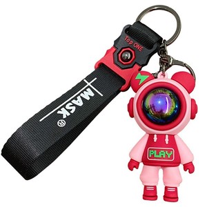 Llavero de Oso Espacial Genial, Colgante de Oso Astronauta 3D de PVC con Letras Decorativas y Correa <span class=keywords><strong>para</strong></span> Decoración de Bolsos - Product Image 6