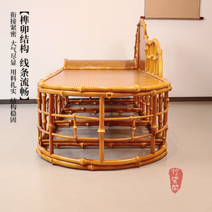 Bamboo Concubine Couch Chinese Style Tapered Leg Tilting Chaise Lounge Living Room Furniture - Product Image 4