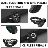 Pédales de vélo de montagne BUCKLOS à double fonction, pédales de vélo de montagne tout-terrain avec clips, pédales de vélo sans clip 2 en 1