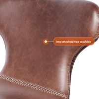 Tabouret de bar design nordique moderne de luxe léger, fonction de levage et de rotation, cuir véritable, cuir de vachette huilé, HD-758D, mobilier de bar