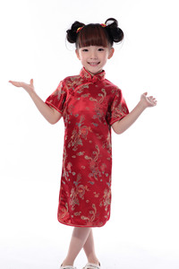 Bebé Qipao niña vestido Chi-Pao Cheongsam niños ropa niños vestidos Niñas Ropa boda <span class=keywords><strong>princesa</strong></span> vestido dragón <span class=keywords><strong>y</strong></span> Fénix - Product Image 4