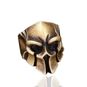 Anillos de Latón Góticos Vintage con Calavera Grande para Hombre, Resistentes al Deslustre, Joyería Pesada para Motociclistas, Anillos de Casco de Guerrero Esqueleto, Venta al por Mayor - Product Image 2