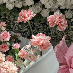 LO-610 Vente en gros 64cm Fleur artificielle réaliste au toucher humide Clivia à tige unique <span class=keywords><strong>Amaryllis</strong></span> Fleur artificielle pour la décoration de la maison - Product Image 5