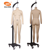 Maniquí de Costura Junmei para Mujer, Plegable, de Fibra de Vidrio, Cubierto de Tela, de Cuerpo Entero, sin Cabeza, en Pose de Pie