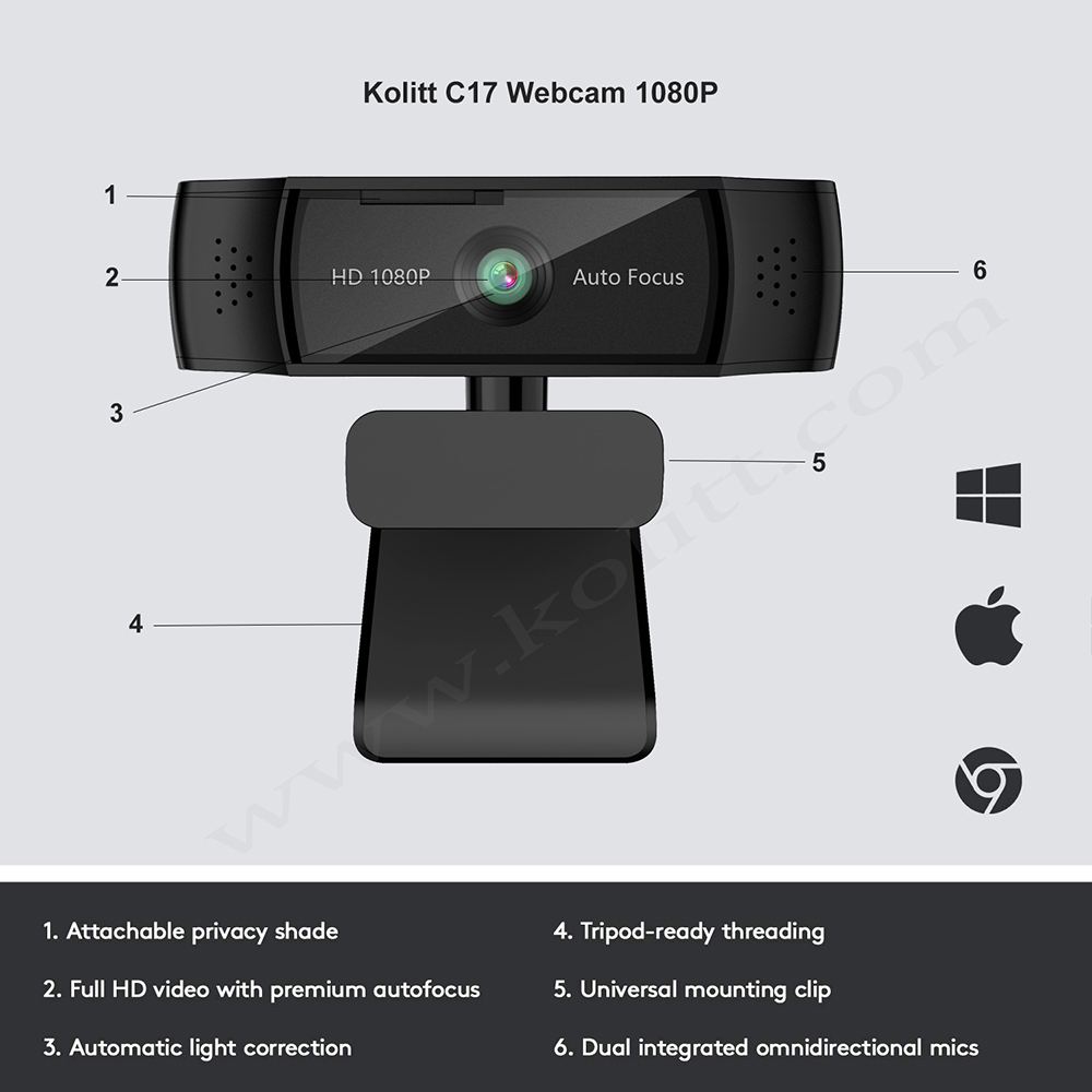 Autofocus USB Streaming Webcam 1440P 1080P 30FPS Full Frame Webcam