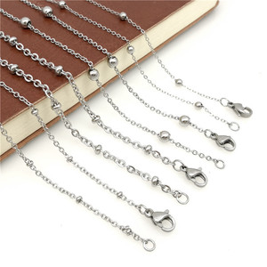 Collier à chaîne à billes en acier inoxydable, 55 cm, chaîne de clavicule, usage quotidien, bijoux unisexes - Product Image 1