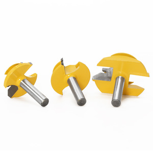 Lot de 3 fraises <span class=keywords><strong>à</strong></span> <span class=keywords><strong>onglet</strong></span> <span class=keywords><strong>à</strong></span> 45 degrés, queue de 8 mm, pour le travail du bois, outil de fraisage de tenons, pour percer et fraiser le bois, en alliage de carbure - Product Image 5