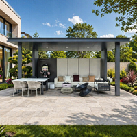 Pavillon de jardin en aluminium robuste pour espaces publics, résistant à la corrosion et au vent, design moderne et luxueux