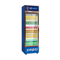 Réfrigérateur commercial à refroidissement direct par air, 318L, pour fruits et légumes, avec porte vitrée, réfrigérateur vertical