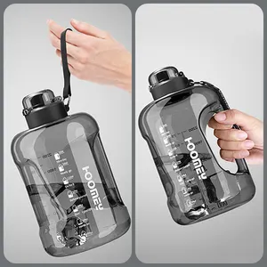 Costumizer American 2500ML Grande Capacité Sans BPA En Plastique Temps Motivation Sports De Plein Air Tritan Bouteilles D'eau Avec Paille